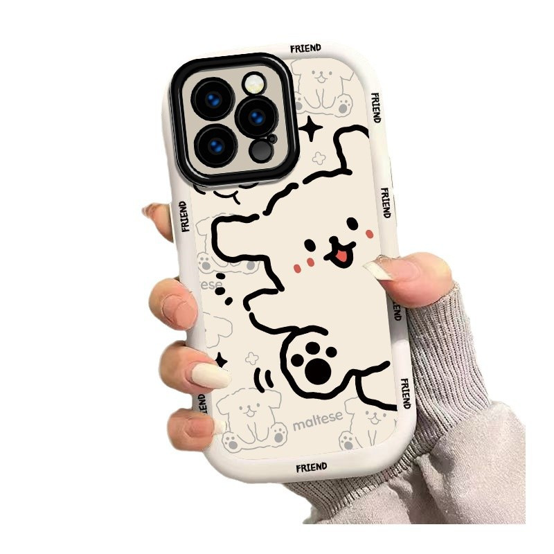 适用苹果17PROMAX手机壳挂绳16女款iphone13卡通14泡芙壳15线条12 商品主图