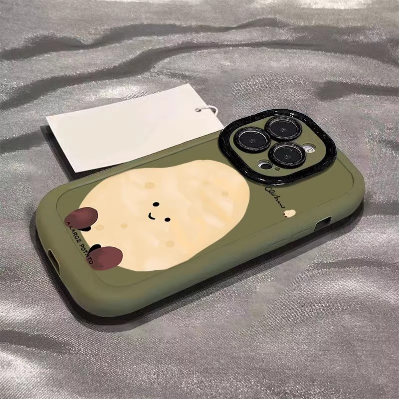 一个大土豆适用17苹果16promax手机壳iPhone15plus、13保护套xs、14 草绿色一个大土豆 颜色款式图 10