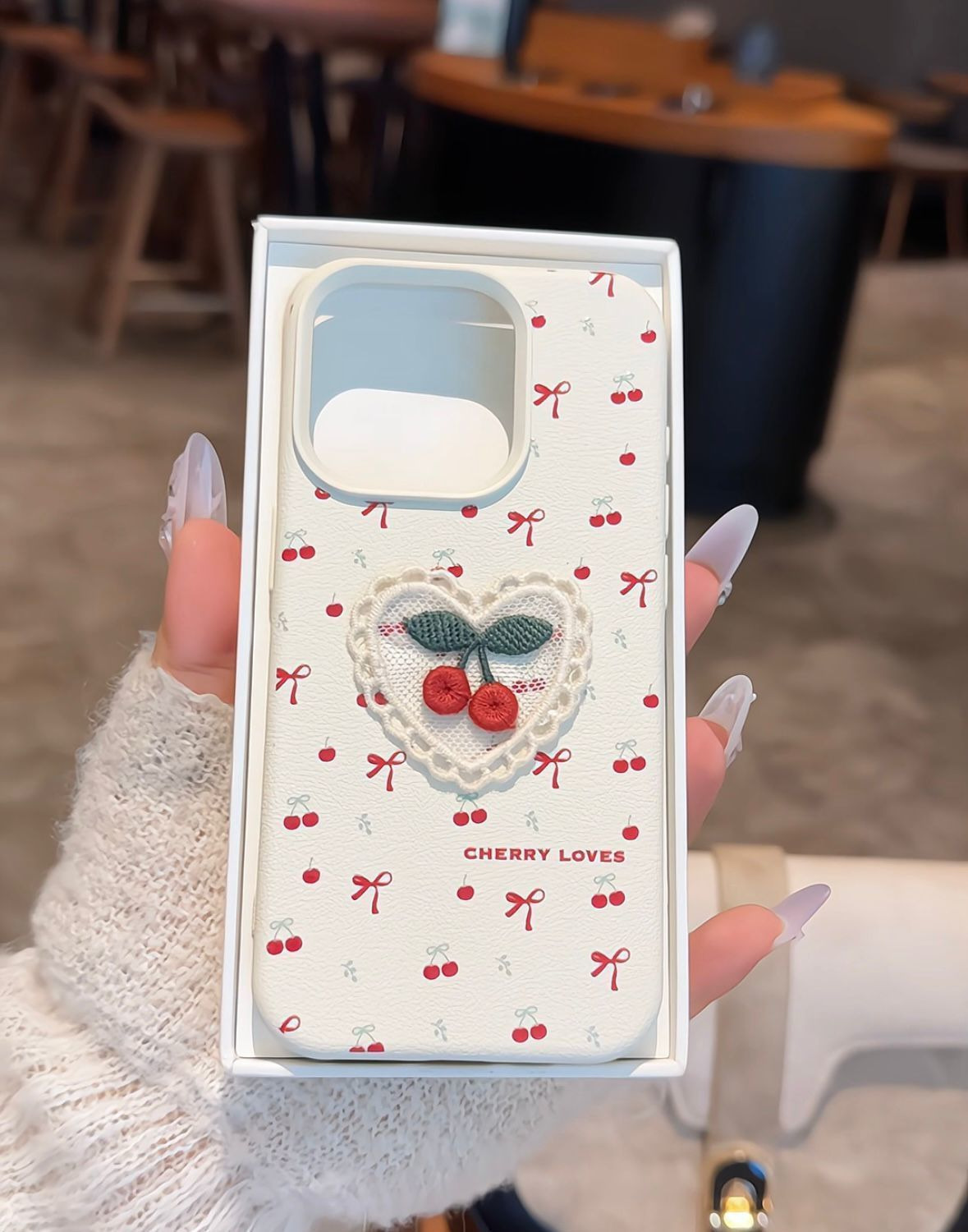 ins韩风刺绣樱桃适用iPhone17promax苹果14手机壳13皮纹12女16 商品详情图 4
