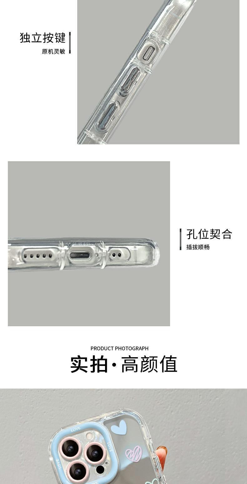 适用苹果17手机壳iphone14涂鸦彩色爱心13镜面12pro透明软边xs、xr 商品详情图 5