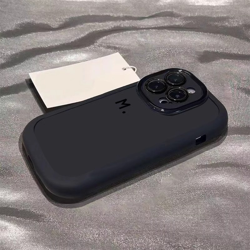 适用苹果17promax手机壳简约彩绘M字母创意iPhone14Plus泡芙15、13 商品详情图 2