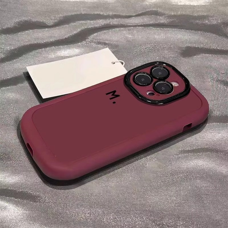 适用苹果17promax手机壳简约彩绘M字母创意iPhone14Plus泡芙15、13 商品详情图 3