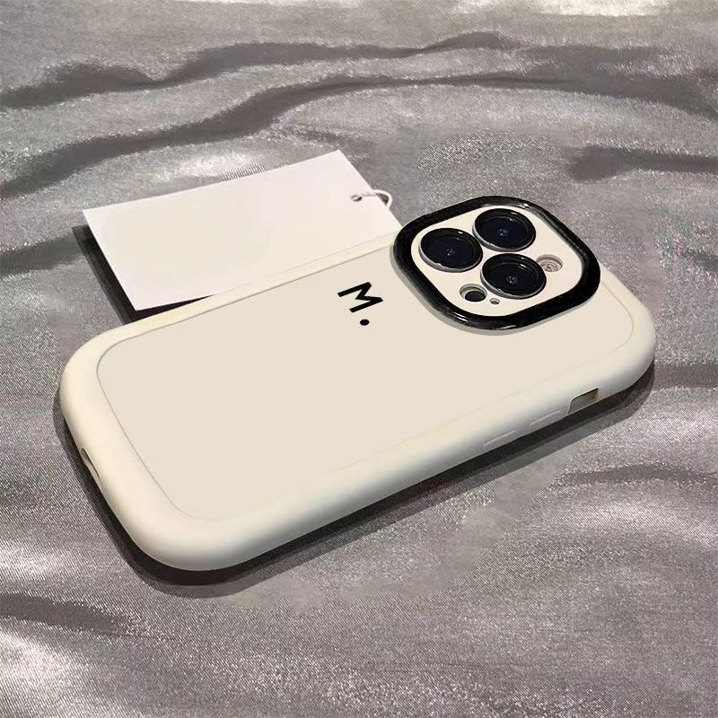 适用苹果17promax手机壳简约彩绘M字母创意iPhone14Plus泡芙15、13 商品详情图 5