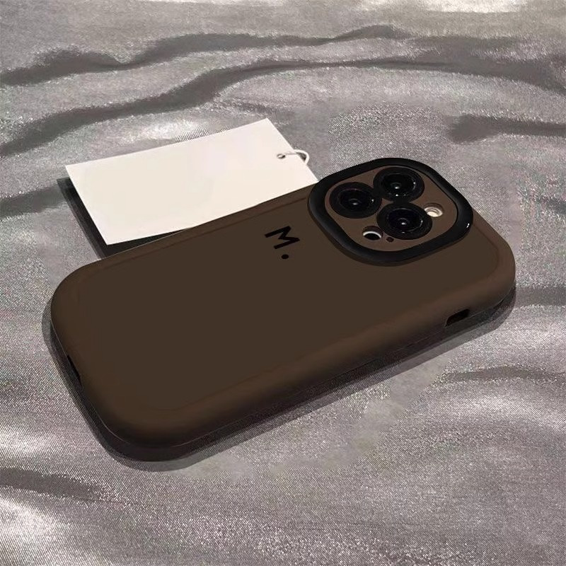 适用苹果17promax手机壳简约彩绘M字母创意iPhone14Plus泡芙15、13 商品主图
