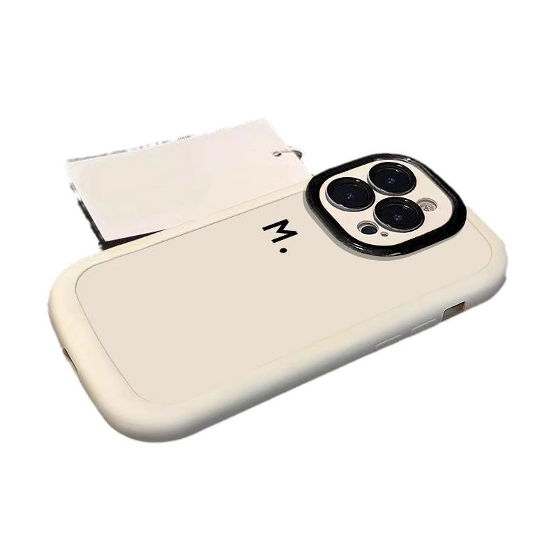 适用苹果17promax手机壳简约彩绘M字母创意iPhone14Plus泡芙15、13 商品主图