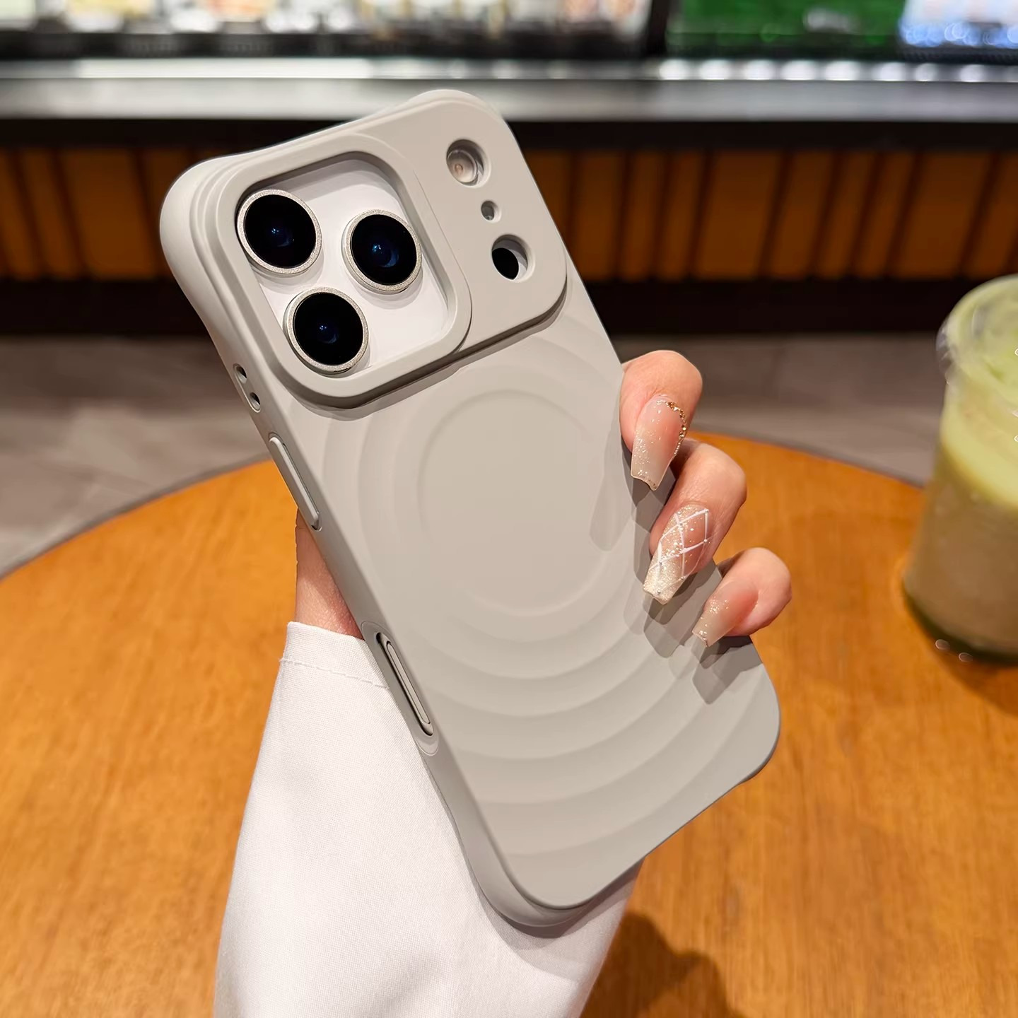 适用苹果17全包手机壳新款硅胶iPhone16pro波漾磁吸17Air简约in 液态大波漾-【原机灰】波漾磁吸★四角防摔 颜色款式图 5