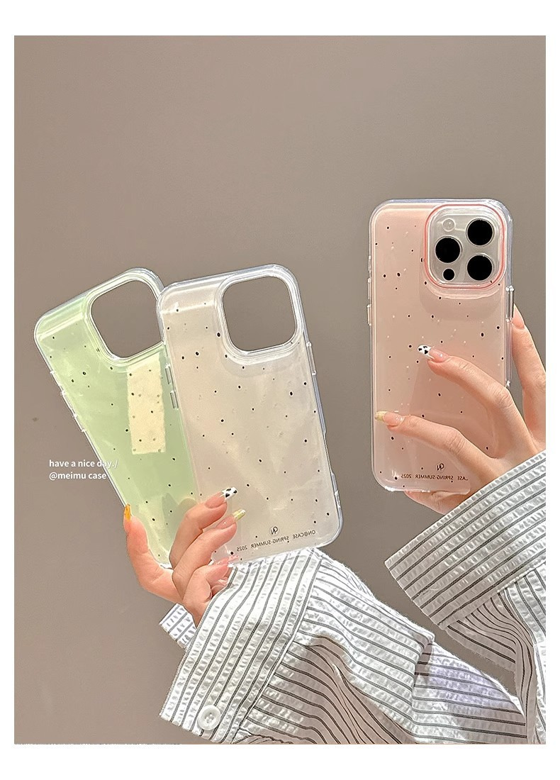 果冻色韩系泼墨苹果适用苹果17双层手机壳16iphone14保护套15女 商品详情图 2