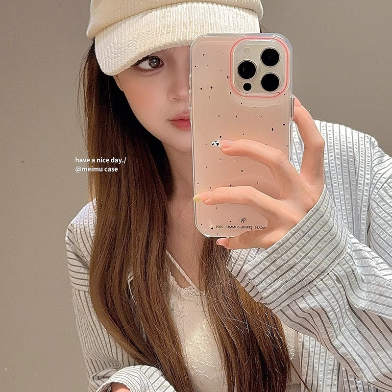 果冻色韩系泼墨苹果适用苹果17双层手机壳16iphone14保护套15女 商品主图