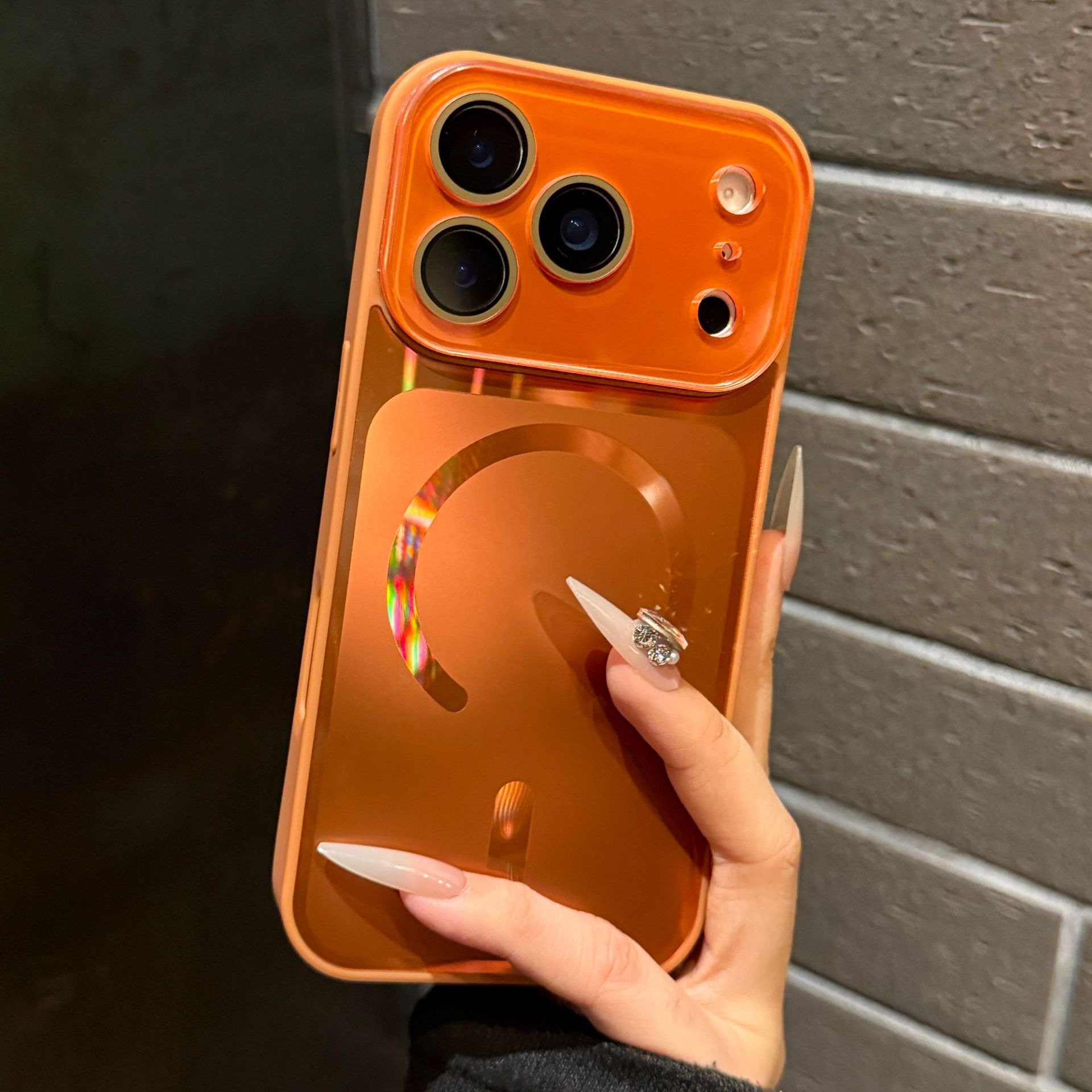适用苹果17promax手机壳新款iphone16pro星宇橙15p磨砂磁吸14大视 流光秒变磁吸壳-星宇橙 颜色款式图 9