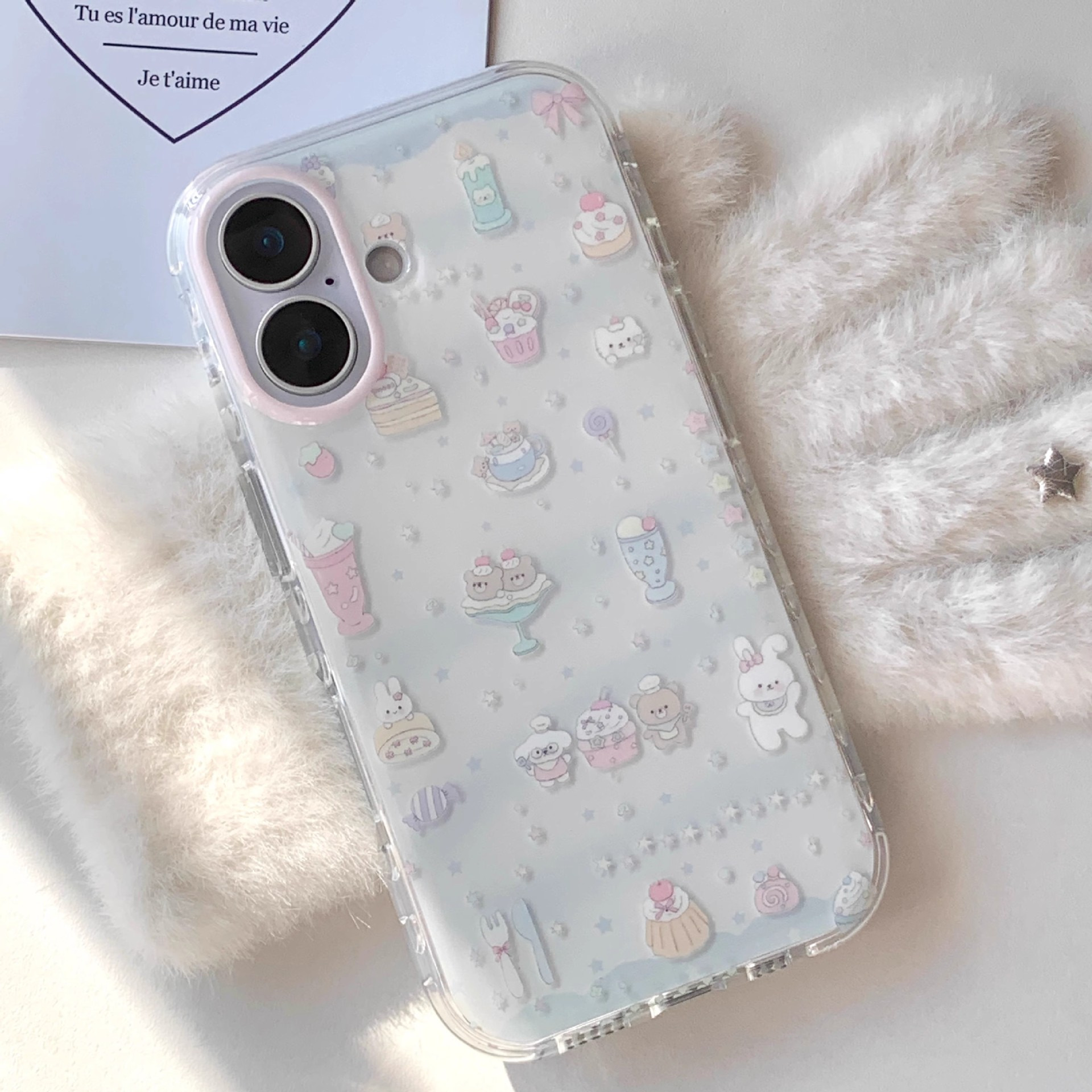 苹果17promax卡通闪粉13pro甜品kt猫iPhone15、16pro手机壳适用链 商品主图