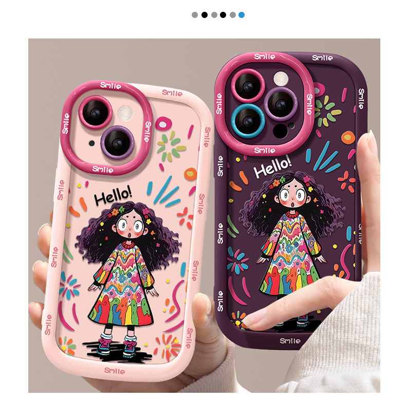 适用于苹果17手机壳17promax卷发iPhone14涂鸦女孩13炸毛1小众15 商品详情图 9