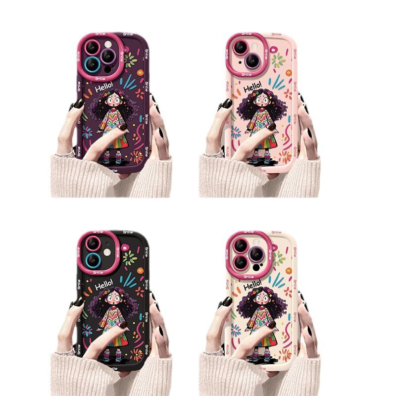 适用于苹果17手机壳17promax卷发iPhone14涂鸦女孩13炸毛1小众15 商品主图 5
