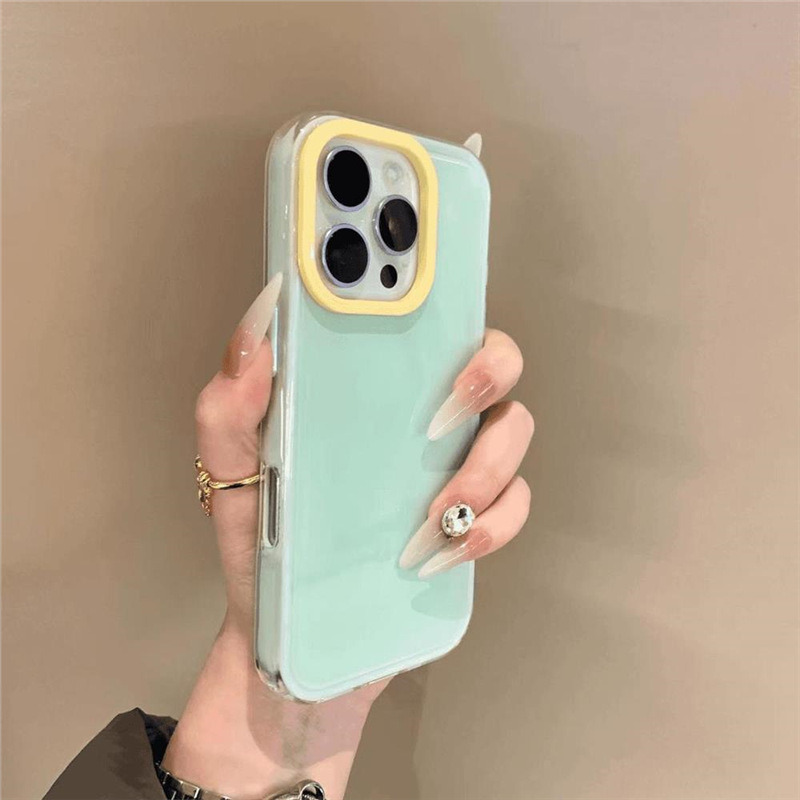 情侣ins多巴胺果冻适用苹果17promax手机壳iPhone15pro防摔14纯色 大孔IMD-多巴胺果冻绿 颜色款式图 11