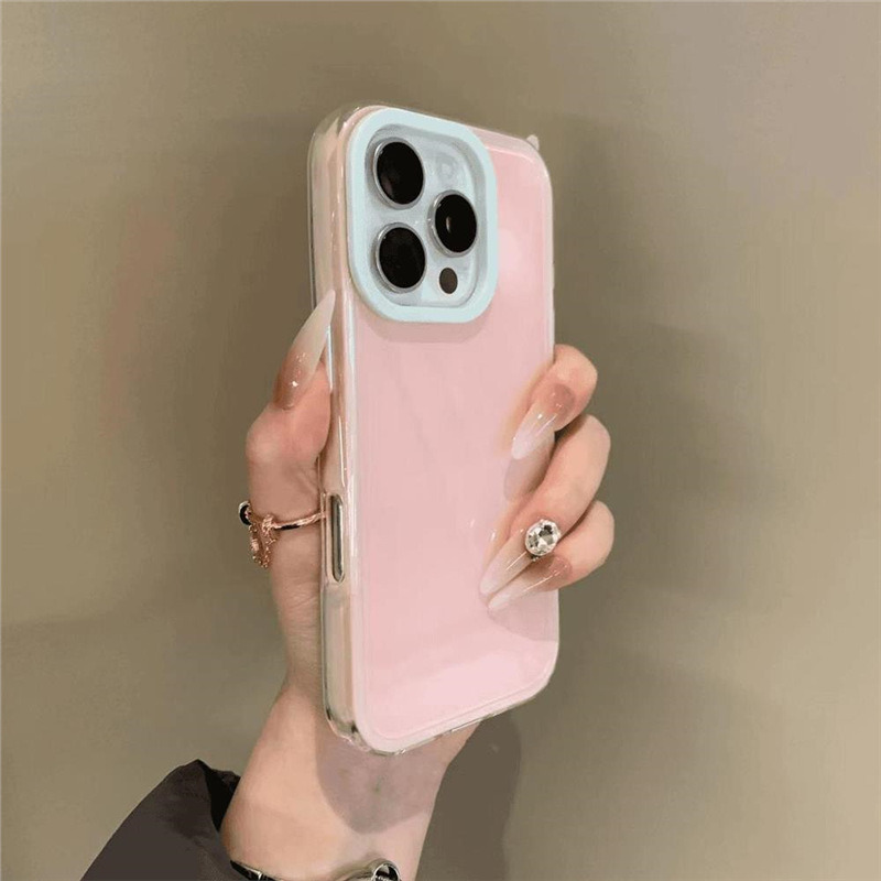 情侣ins多巴胺果冻适用苹果17promax手机壳iPhone15pro防摔14纯色 大孔IMD-多巴胺少女粉 颜色款式图 12