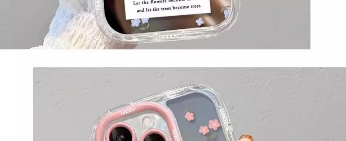 ins风紫色小碎花适用于苹果17promax手机壳iPhone14plus镜面16、13 商品详情图 12