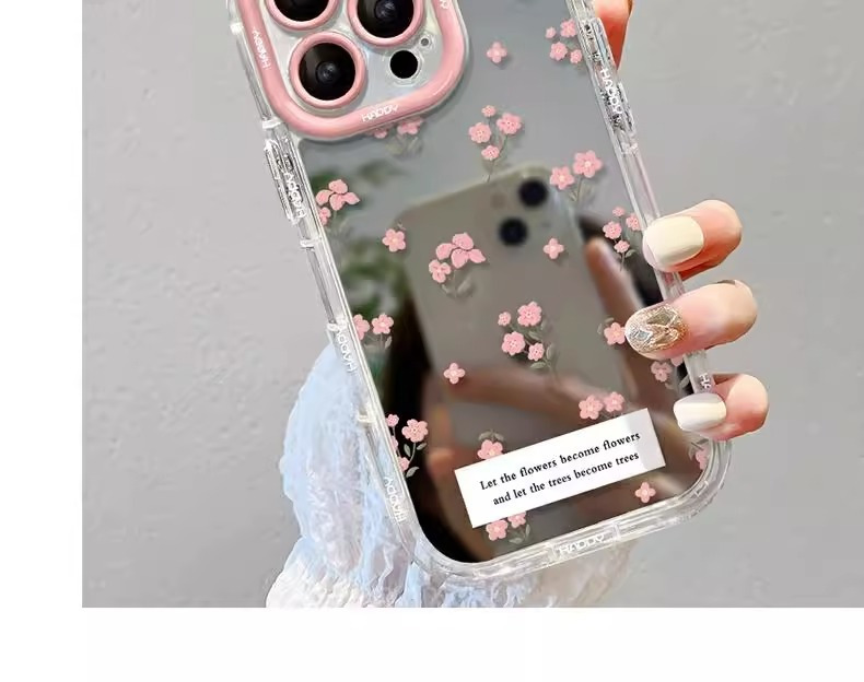ins风紫色小碎花适用于苹果17promax手机壳iPhone14plus镜面16、13 商品详情图 13