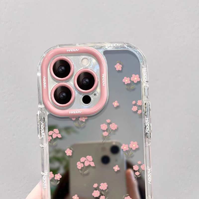 ins风紫色小碎花适用于苹果17promax手机壳iPhone14plus镜面16、13 商品主图