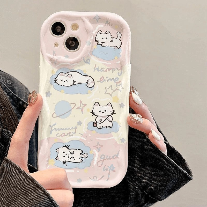 涂鸦小猫适用苹果17PROMAX手机壳iPhone17小众141312、11满屏 商品主图