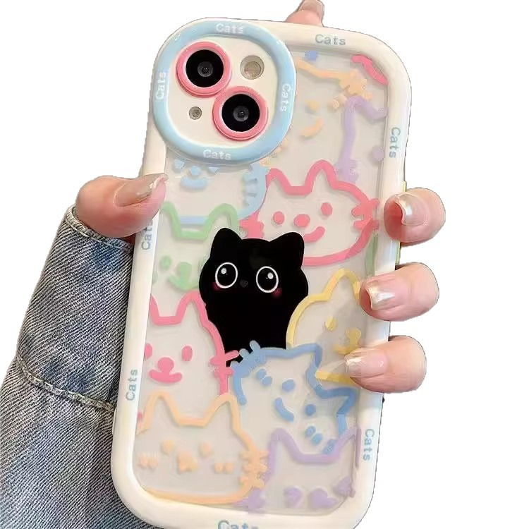 涂鸦小猫适用苹果17PROMAX手机壳iPhone17小众141312、11满屏 商品主图 5