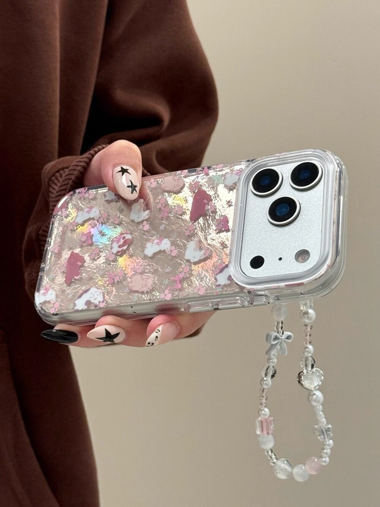 卡通锡纸纹小兔子小花适用iPhone17promax苹果16手机壳15新款14女 商品详情图 5
