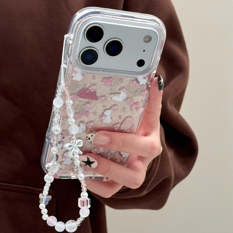 卡通锡纸纹小兔子小花适用iPhone17promax苹果16手机壳15新款14女 商品主图