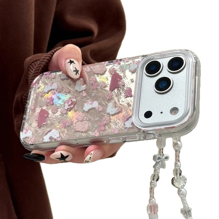 卡通锡纸纹小兔子小花适用iPhone17promax苹果16手机壳15新款14女 商品主图