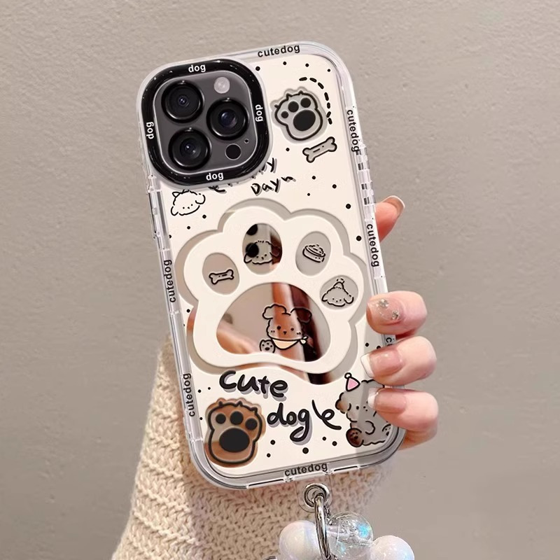 呆萌狗爪印适用苹果17promax手机壳iphone15pro卡通奶油镜面14、13 商品详情图 6