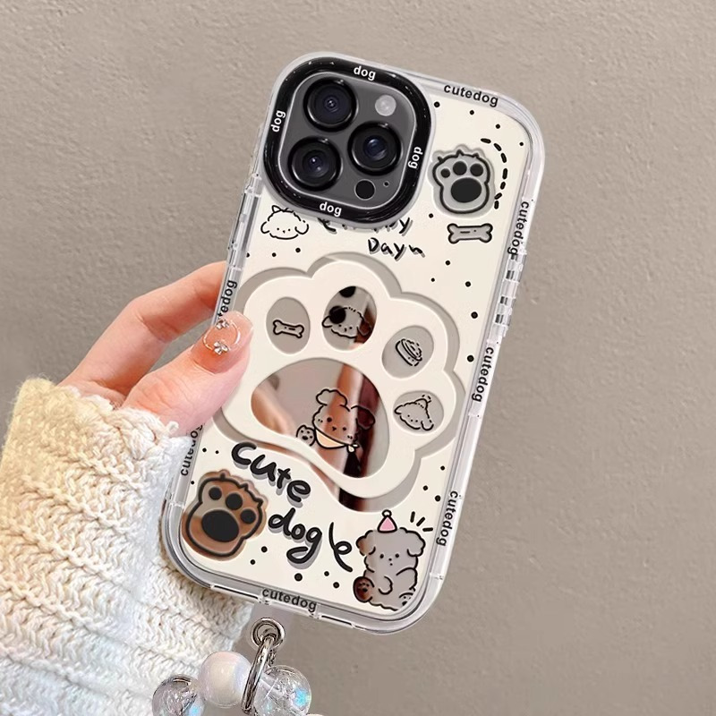 呆萌狗爪印适用苹果17promax手机壳iphone15pro卡通奶油镜面14、13 商品详情图 7