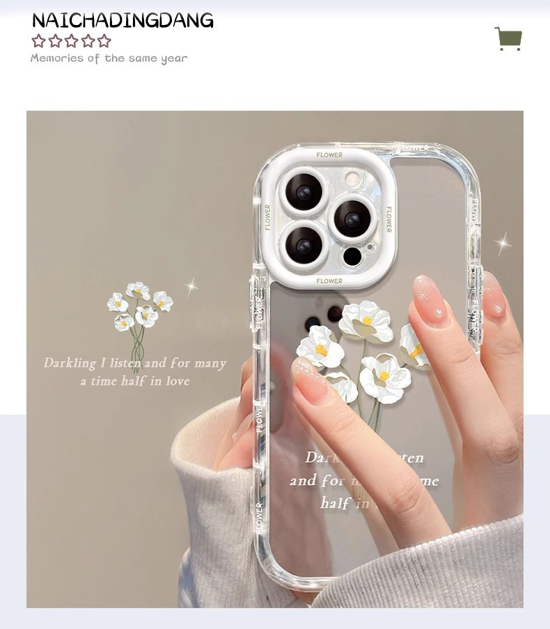 清新花朵适用苹果17手机壳15iPhone14plus保护套13Promax防摔全包 商品详情图 3