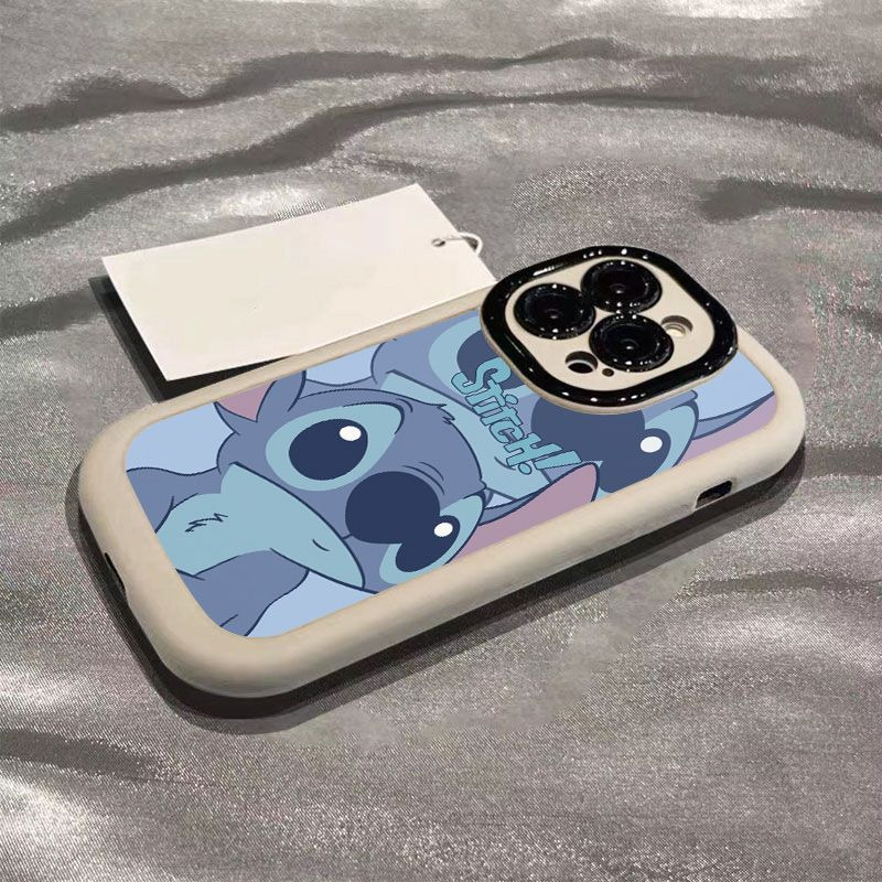 卡通史迪仔适用于苹果17promax手机壳iPhone15全包14、13情侣硅胶 泡芙壳奶白色-蓝史迪奇 颜色款式图 7