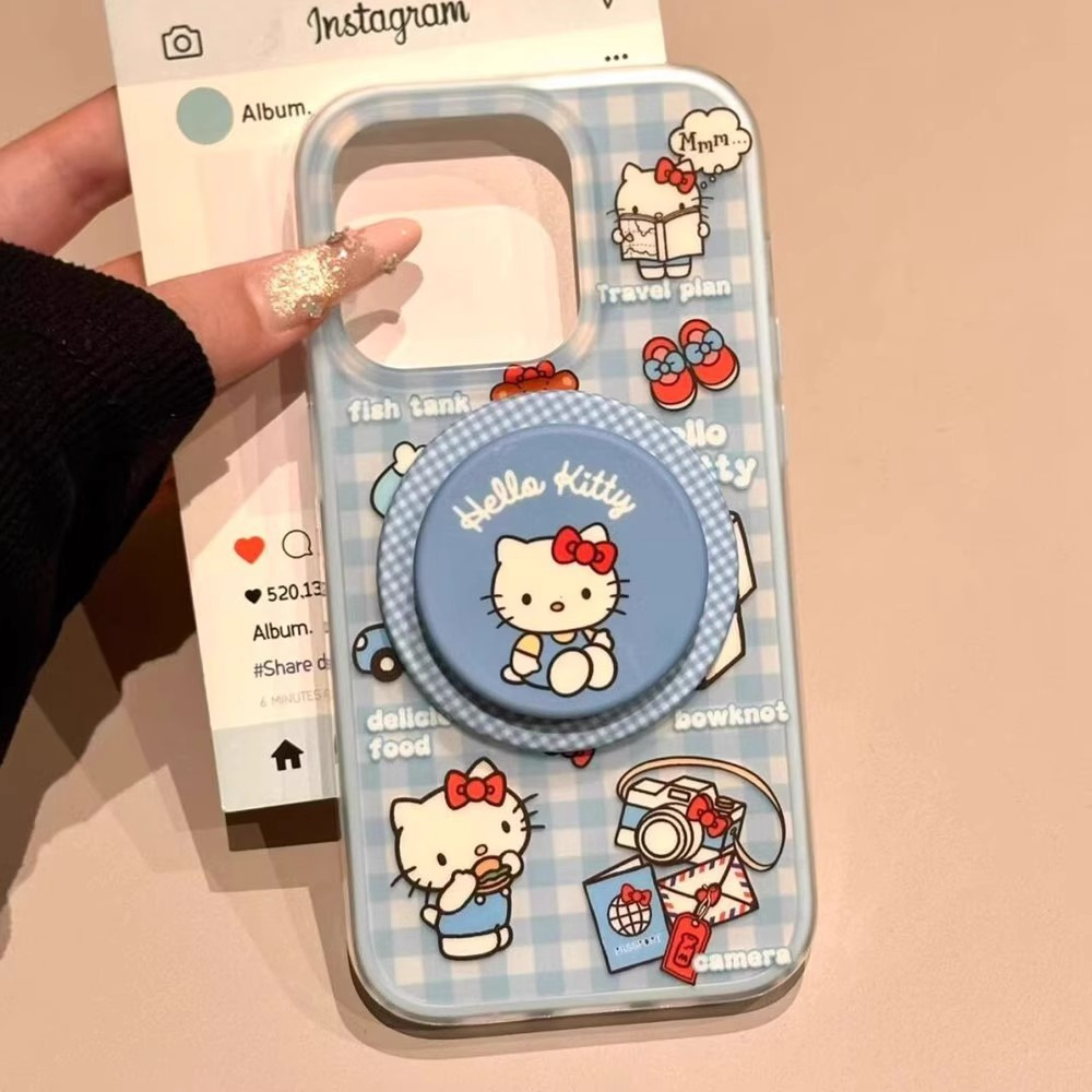 蓝格子凯蒂猫适用于苹果17PROMAX手机壳iPhone17防摔15轻奢14硬壳 商品主图