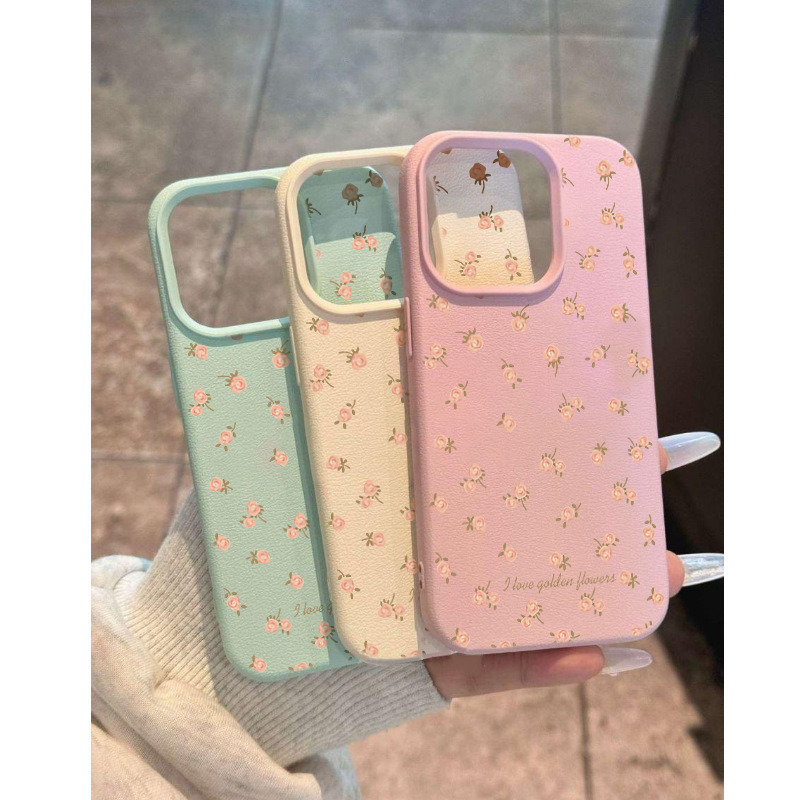 小碎花皮纹适用苹果17手机壳全包15硅胶iphone16大孔防摔13女14 商品主图