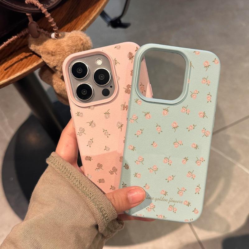 小碎花皮纹适用苹果17手机壳全包15硅胶iphone16大孔防摔13女14 商品主图