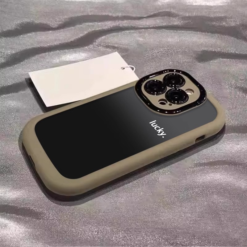 适用苹果17promax手机壳新款16彩绘iphone14pro简约渐变15泡芙13 奶茶灰-泡芙壳-高级渐变lucky 颜色款式图 4