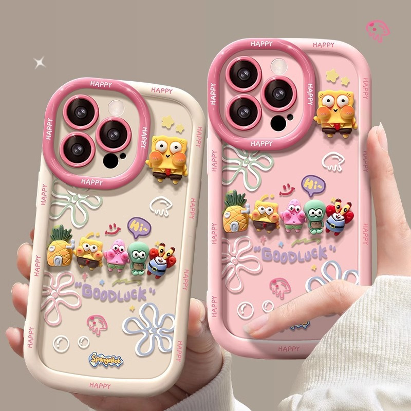 海绵宝宝公仔适用苹果17promax手机壳iPhone14plus肤感15、13mini 商品主图