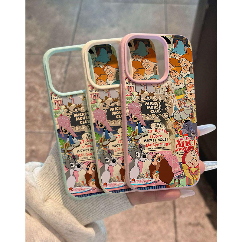 ins可爱动漫报纸适用苹果17promax手机壳iPhone16女新款14皮纹15 商品详情图 3