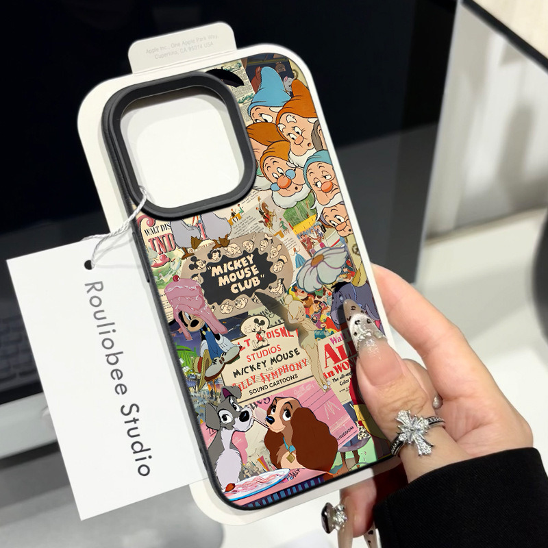 ins可爱动漫报纸适用苹果17promax手机壳iPhone16女新款14皮纹15 商品详情图 5