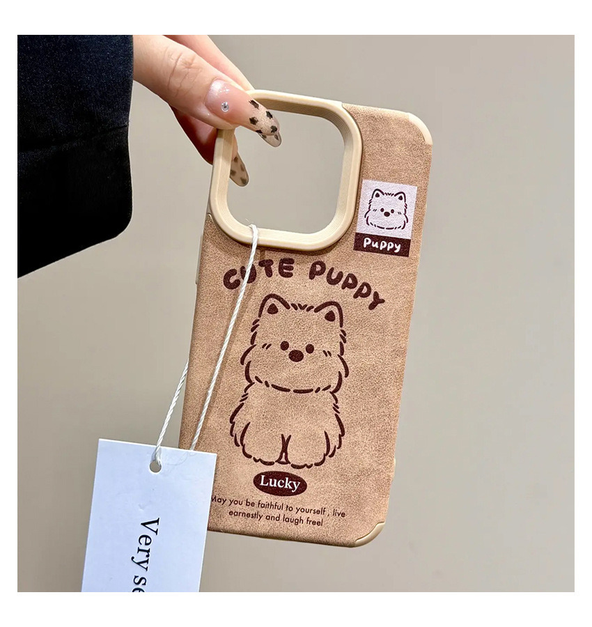 棕色皮质卡通立体雪纳瑞适用iPhone17promax手机壳15、13女16plus 商品详情图 9