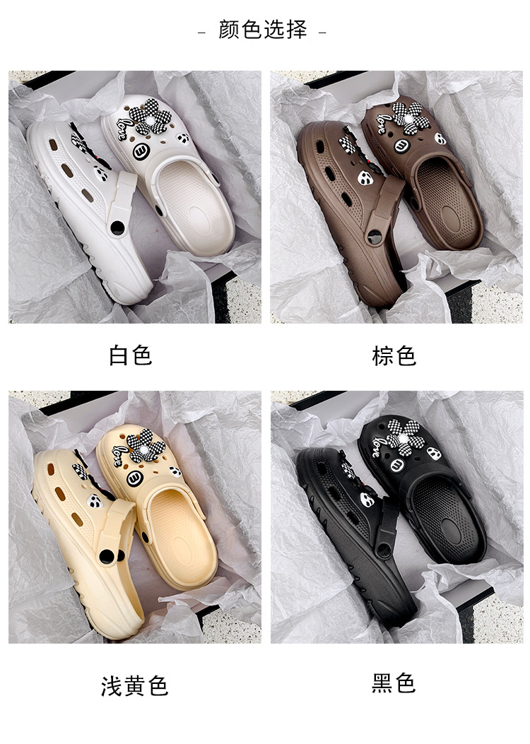 少女心卡通洞洞鞋女35mm厚底踩屎感夏季外穿百搭防滑包头沙滩凉拖 商品详情图 9