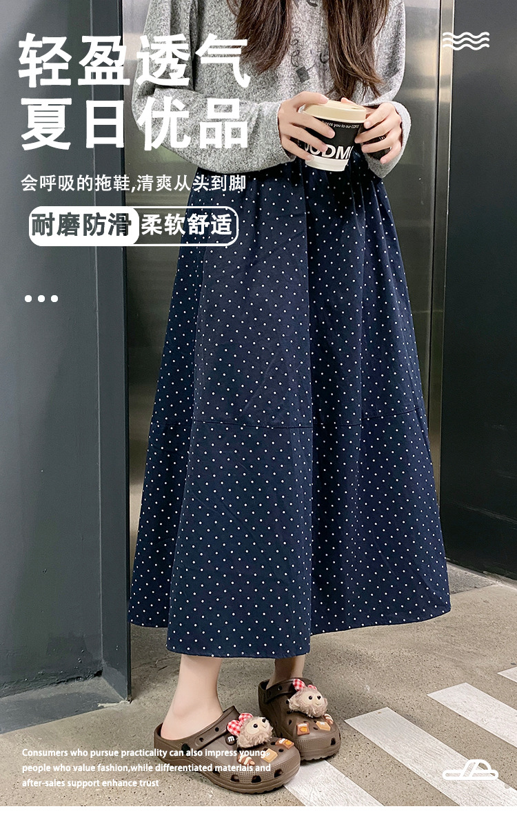卡通百搭防滑简约夏季平底凉拖鞋新款洞洞鞋学生外穿防水透气凉鞋 商品详情图 1