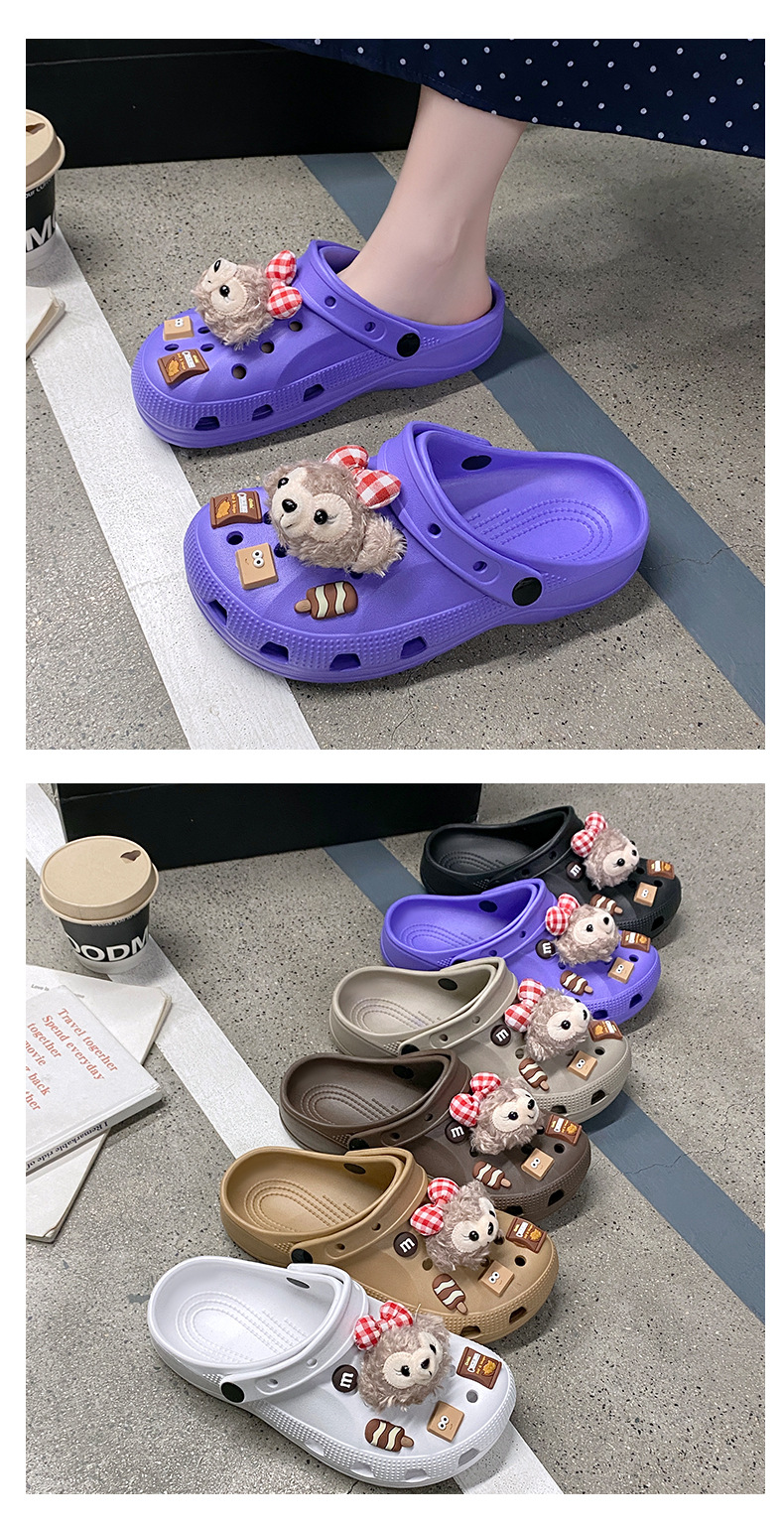 卡通百搭防滑简约夏季平底凉拖鞋新款洞洞鞋学生外穿防水透气凉鞋 商品详情图 15