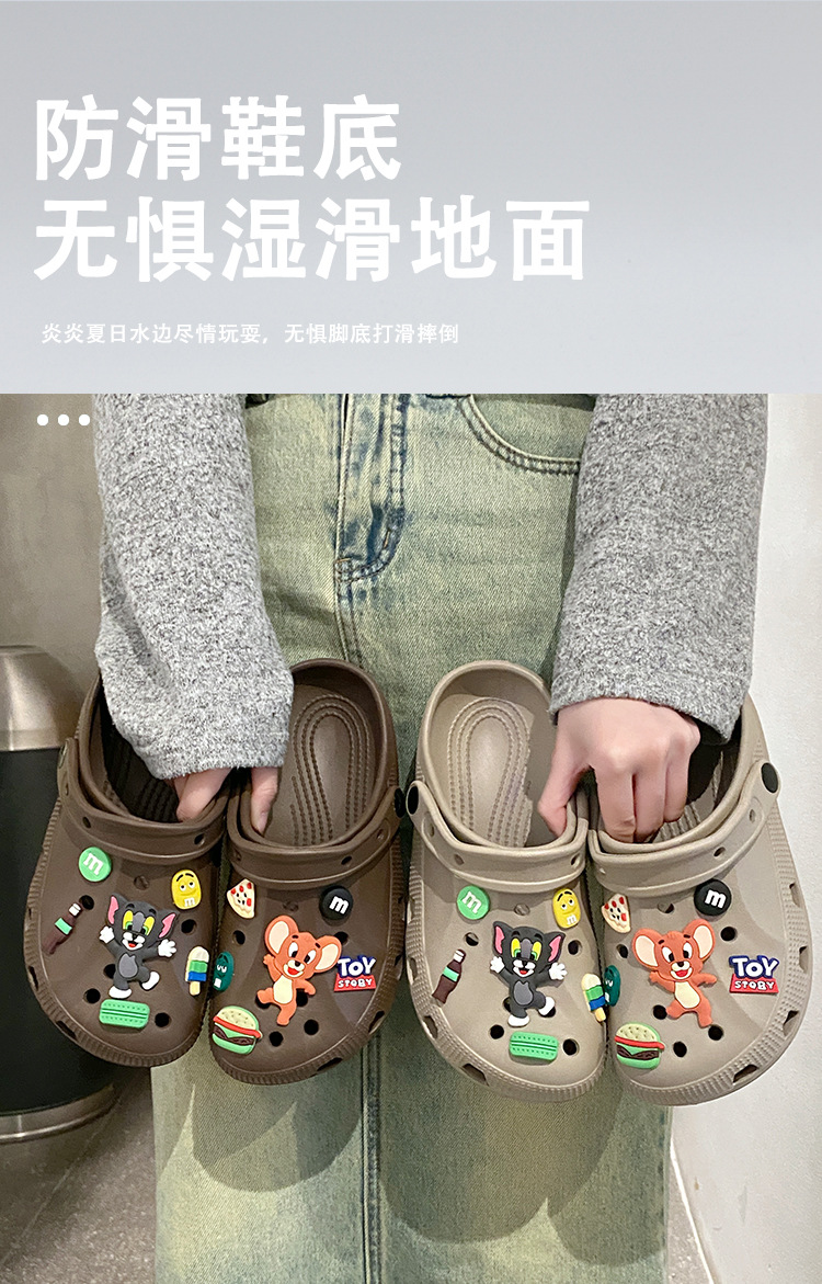 软底厚底网红款孕妇沙滩新款耐磨卡通拖鞋洞洞鞋女士防滑包头外穿 商品详情图 3