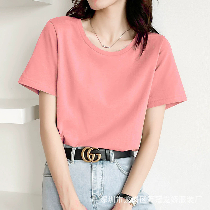 2026夏季女装短t恤正肩修身短袖腰辣妹纯色T恤内搭打底衫辣妹风 商品详情图 2