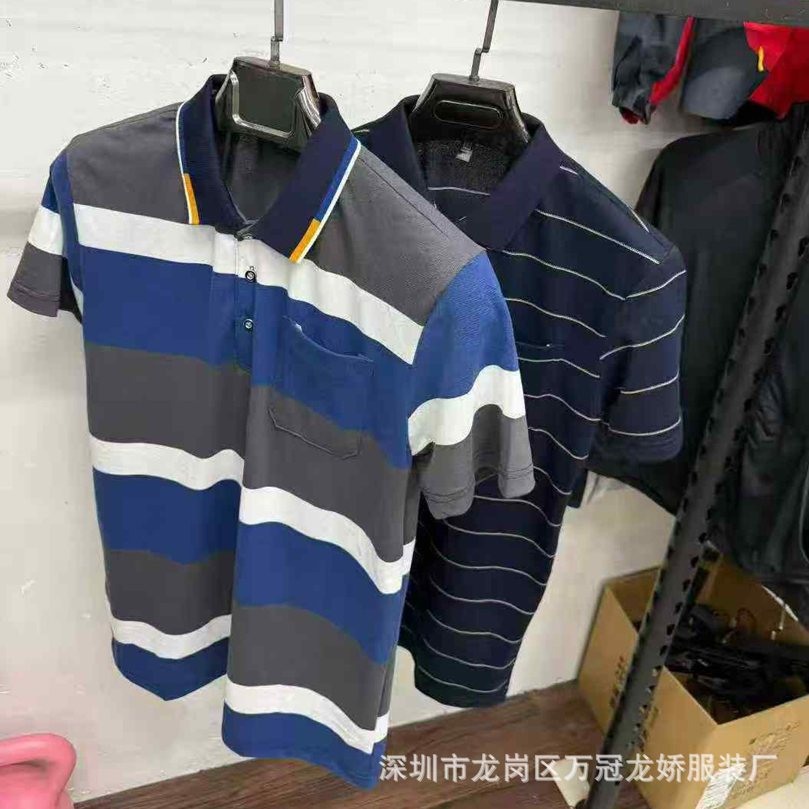 全新外贸男装翻领短袖T恤地摊货源中老年翻领POLO衫宽松男士t恤衫 商品详情图 3
