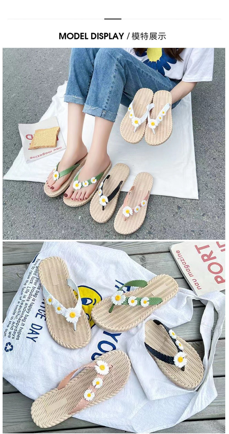 人字拖鞋女夏外穿菊花时尚居家用室内软底防滑沙滩夹脚凉拖鞋夹趾 商品详情图 4