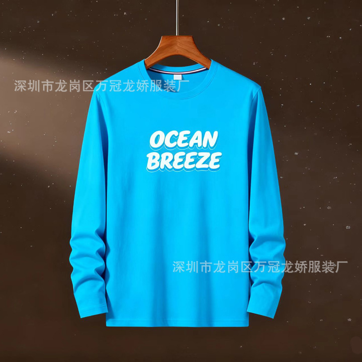 外贸男装长袖t恤衣服大码圆领长袖打底衫地摊货源批发 商品详情图 3
