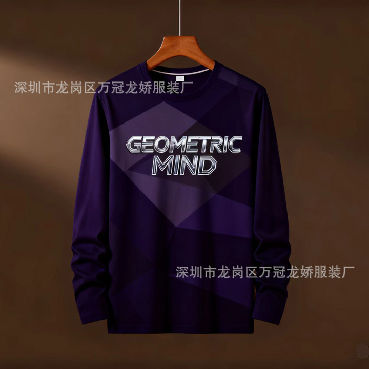 外贸男装长袖t恤衣服大码圆领长袖打底衫地摊货源批发 商品详情图 4