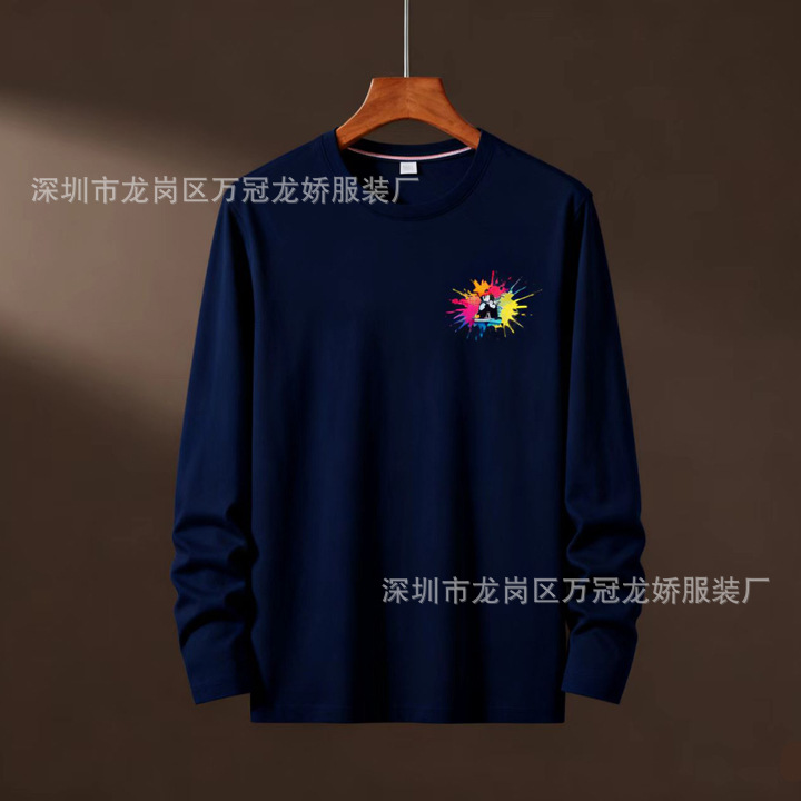 外贸男装长袖t恤衣服大码圆领长袖打底衫地摊货源批发 商品详情图 5