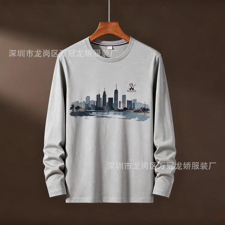 外贸男装长袖t恤衣服大码圆领长袖打底衫地摊货源批发 商品详情图 9