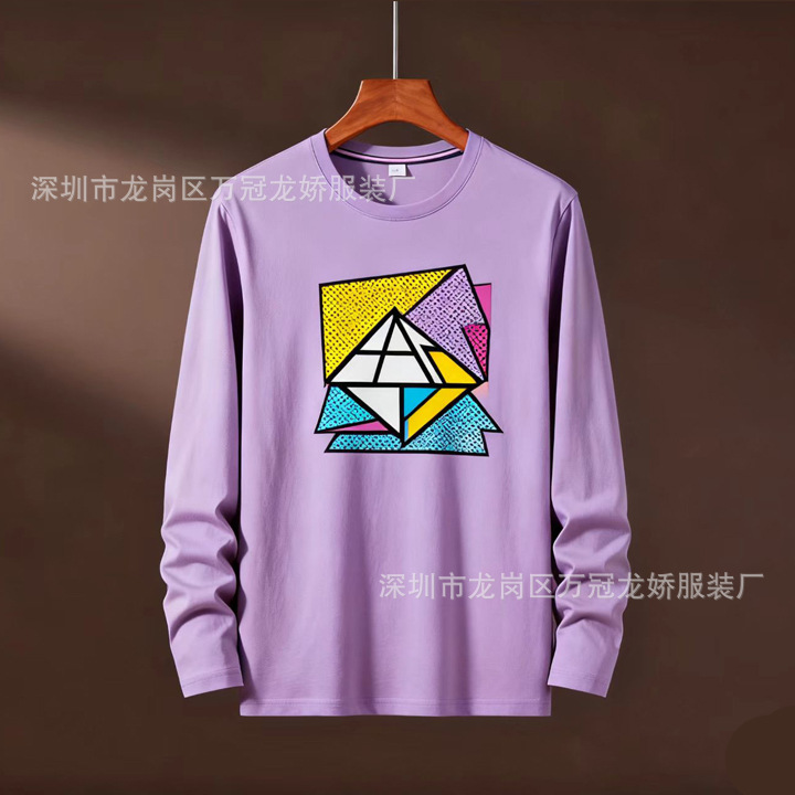 外贸男装长袖t恤衣服大码圆领长袖打底衫地摊货源批发 商品主图